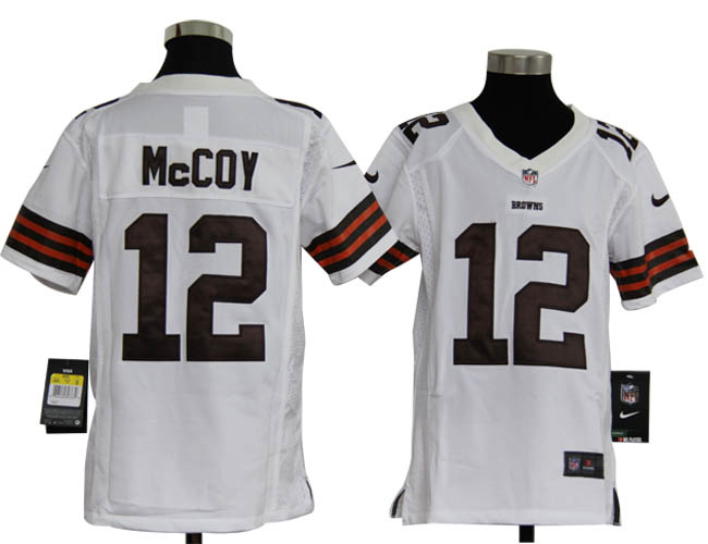 Nike NFL Cleveland Brown 12 Colt McCoy Youth white Game Jersey